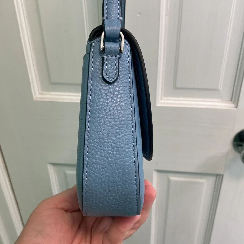 Kate Spade Leila Blue Mini Flap Crossbody Purse Bag - Picture 9 of 15